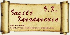 Vasilj Karadarević vizit kartica